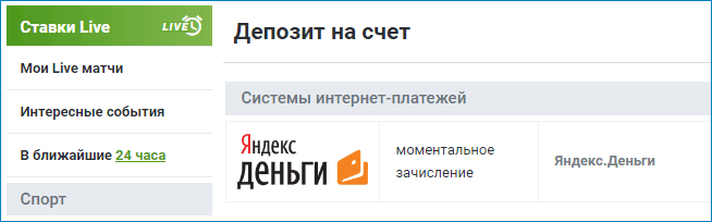 Пополнение баланса Яндекс Деньги